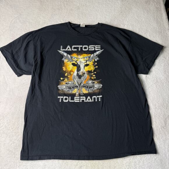 Lactose Intolerant Cow Shirt Funny Sarcasm Meme Graphic T-Shirt XL Gen Z Milk - Picture 2 of 4